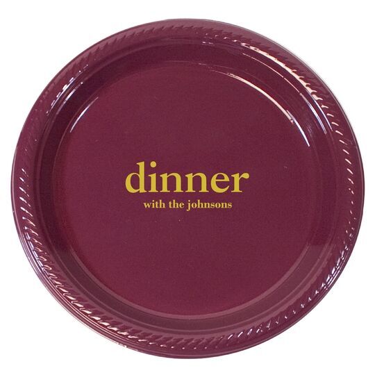 Big Word Dinner Plastic Plates